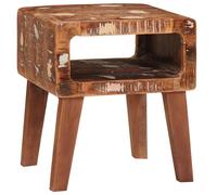 vidaXL End Table with Shelf Brown 40 x 32 x 46 cm Solid Reclaim Wood, Multi