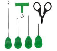 End Tackle Fishing Baiting Tool Set, 6 Pieces - Baiting Needle, Bait Drill, Splicing Needle, Serrated Braid Scissors
