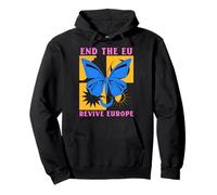 End The EU - Revive Euope (with a butterfly print) Pullover Hoodie