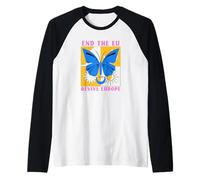 End The EU - Revive Euope (with a butterfly print) Raglan Baseball Tee