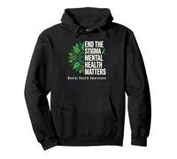 End The Stigma Mental Health Matter Sunfllower Brain Illness Pullover Hoodie