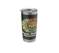 End The Stigma Mental Health Matters Awareness Brain Illness Stainless Steel Insulated Tumbler