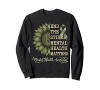 End The Stigma Mental Health Matters Awareness Brain Illness Sweatshirt