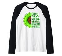 End the Stigma Mental Health Matters Awareness Raglan Baseball Tee