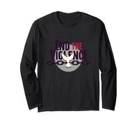 End The Violence: Dove Breaking Chains Peace Message Long Sleeve T-Shirt, Adult Unisex, Black, S