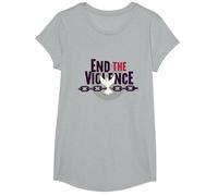 End The Violence: Dove Breaking Chains Peace Message T-Shirt, Girls, Heather Grey, XS