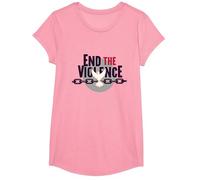 End The Violence: Dove Breaking Chains Peace Message T-Shirt, Girls, Pink, Large
