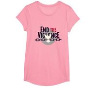 End The Violence: Dove Breaking Chains Peace Message T-Shirt, Girls, Pink, Small