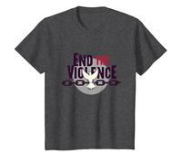 End The Violence: Dove Breaking Chains Peace Message T-Shirt, Kids, Dark Heather Grey, 4 Years