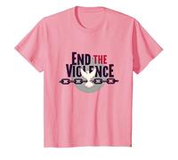 End The Violence: Dove Breaking Chains Peace Message T-Shirt, Kids, Pink, 6 Years