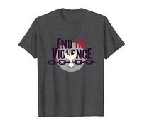 End The Violence: Dove Breaking Chains Peace Message T-Shirt, Men, Dark Heather Grey, 4XL