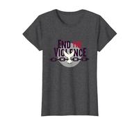 End The Violence: Dove Breaking Chains Peace Message T-Shirt, Women, Dark Heather Grey, L