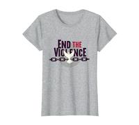End The Violence: Dove Breaking Chains Peace Message T-Shirt, Women, Heather Grey, XXL