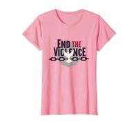 End The Violence: Dove Breaking Chains Peace Message T-Shirt, Women, Pink, S