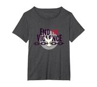 End The Violence: Dove Breaking Chains Peace Message T-Shirt, Women's Plus, Dark Heather Grey, 4X