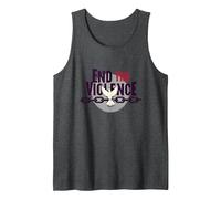 End The Violence: Dove Breaking Chains Peace Message Tank Top, Men, Dark Heather Grey, XXL