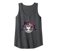 End The Violence: Dove Breaking Chains Peace Message Tank Top, Women, Dark Heather Grey, S