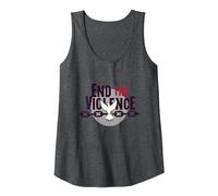 End The Violence: Dove Breaking Chains Peace Message Tank Top, Women, Dark Heather Grey, XXL