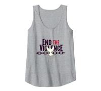 End The Violence: Dove Breaking Chains Peace Message Tank Top, Women, Heather Grey, XXL
