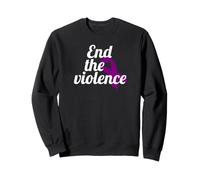 End The Violence Purple Ribbon Domestic Abuse Awareness Sweatshirt