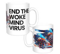 END The Woke Mind Virus - USA Flag - Perfect Novelty Gag Gift - Office Joke - Funny Gifts - White Elephant Gifts