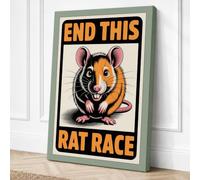 End This Rat Race Typography Canvas Wall Art Print 18x12 Inch