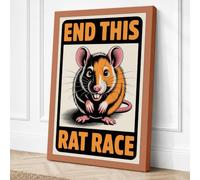 End This Rat Race Typography Canvas Wall Art Print 24x16 Inch (61 x 41 cm)