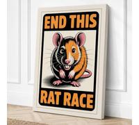 End This Rat Race Typography Canvas Wall Art Print 24x16 Inch (61 x 41 cm)