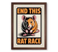 End This Rat Race Typography Framed Wall Art Print A1 (84.1×59.4cm) Walnut, Wall Decor for Living Room, Bedroom, Office & Home, Ready to Hang, Art Gift