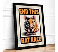 End This Rat Race Typography Framed Wall Art Print A3 (42×29.7cm) Black, Wall Decor for Living Room, Bedroom, Office & Home, Ready to Hang, Art Gift