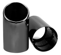 End Throat For A1 A3 A4 For TT 2009-2015 Tailpipe Toasted Blue-9.5cm 2Pcs Set Stainless Steel Car Exhaust Muffler Tip Pipes Covers(Black-9.5cm)