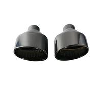 End Trim 1 Pair Stainless Steel 304 Exhaust End Tip Universal Car 2.5inch Oval Slant Tail Pipe For RS3 RS4 RS5 For A4 For A5 For A6 Exhaust Tailpipe(H0DJ3027f-LR)