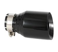End Trim 1 Piece Car Modified Stainless Steel Glossy Black Exhaust Pipe Universal Bevel Shiny Tip Exhaust Tailpipe(60MM IN 76MM OUT)