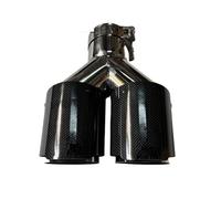 End Trim 1 Piece Dual Exhaust Tip Glossy Carbon Fiber Dual Exhaust Pipe Tailpipe Exhaust Tip For Universal Exhaust Tailpipe(ID 48MM-OD 89MM)