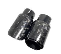 End Trim 1 Piece Single Car Exhaust Tip Black Stainless Steel Pipe Glossy Forged Carbon Fiber Tailpipe Exhaust Pipe Universal Exhaust Tailpipe(ID 76MM-OD 89MM)