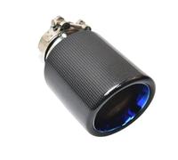 End Trim 1 Piece Single Car Exhaust Tip Blue Pipe Plain Glossy Carbon Bevel Pipe For X5 E71 E46 F15 Exhaust Tailpipe(54-101MM)