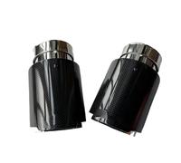 End Trim 1 Piece Single Car Exhaust Tip Silver Stainless Steel Pipe Glossy Carbon Fiber Exhaust Tailpipe Exhaust Tailpipe(ID 70MM-OD 114MM)