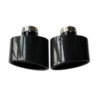 End Trim 1Piece Oval Glossy Carbon Fiber 150mm Large Diameter Black Stainless Steel Universal Car Tailpipe Exhaust Pipe Tip Exhaust Tailpipe(ID 54MMOD 150MM)