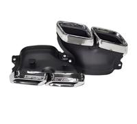 End Trim Carbon Fiber Glossy/Matte Black For AMG Exhaust Tips Pipe For C63 W205 C200 C300 C260 C180 15-18 Year Exhaust Tailpipe(Style 1)