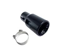End Trim Universal 2.5" Inlet Car Exhaust Tip Auto Tail Pipe Nozzle Stainless Steel Bevel Full Baking Paint Black Exhaust Tailpipe(57MM IN-76MM OUT)