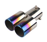 End Trim Wholesale Double Outlet Car Tip Black Straight Bent Exhaust Tail Car Interior Parts Tuning Auto Universal Exhaust Tailpipe(Blue curved)