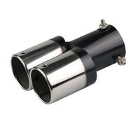 End Trim Wholesale Double Outlet Car Tip Black Straight Bent Exhaust Tail Car Interior Parts Tuning Auto Universal Exhaust Tailpipe(Silver curved)
