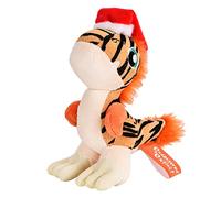 Endangered and Extinct EnE™ Cute Utharaptor Soft Plush Toy with Santa Hat,10cm, Gifts for Kids, Christmas Dinosaur Teddy