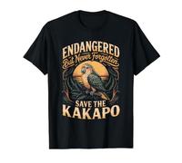 Endangered but Never Forgotten Save the Kakapo Parrot Value Graphic T-Shirt, Men, Black, S