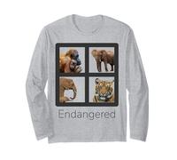 Endangered Species Orangutan Tiger Elephants Long Sleeve T-Shirt