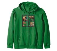 Endangered Species Orangutan Tiger Elephants Zip Hoodie
