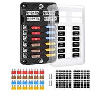 ENDARK 12-Way ATC/ATO Fuse Block with LED Indicator - Blade Holder Box and Negative Bus for Car, Boat, Van, SUV
