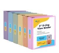 Enday 3 inch 3 Ring Binder (6 Pack - Assorted Colors) Binder 3 inch with Clear View Cover and 2 Inside Pocket - for Letter Size 8.5 x 11'' Paper, Ideal for School Supplies, Office, and Home
