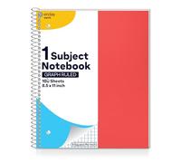 Enday Graph Paper Notebook 8.5 x 11 with Plastic Cover, 1 Red Grid Notebook, Graph paper spiral notebook, Graph notebook, 4 Squares per inch Grid paper notebook, White Paper Quad Ruled Spiral