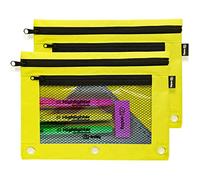 Enday Large Pencil Pouch for 3 Ring Binder Green, Mesh Zipper Pencil Case, Pen Bag/Pen Case, Small Cosmetic bag, Storage Container, Also Available in Pink, Purple, Red, Blue, Grey, Black, 1 Pc